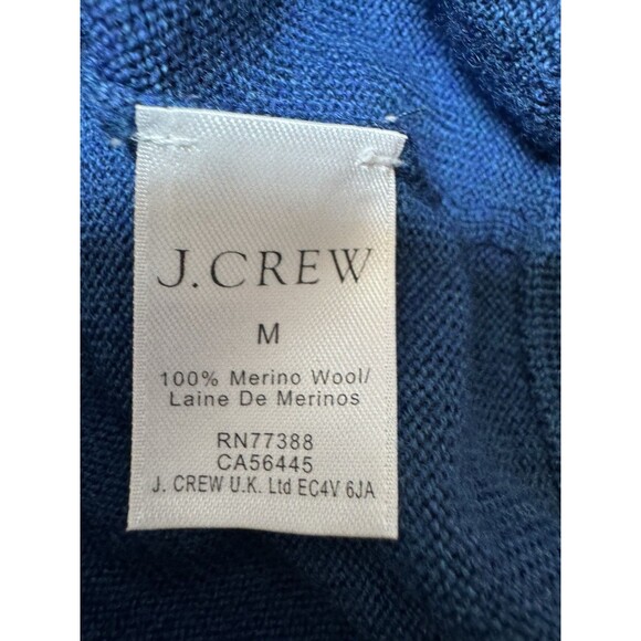 J.CREW Men’s Sweater Blue 100% Merino Wool Size M Lightweight 1/4 Zip - Picture 5 of 5